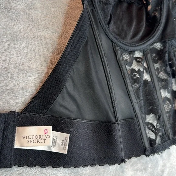 Victoria's Secret Lace Bustier Top Black Size 34A - Picture 8 of 11